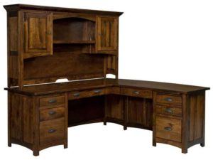 Oakwood L Desk with Hutch