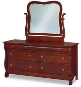 Old Classic Sleigh Dresser with Swinging Mirror