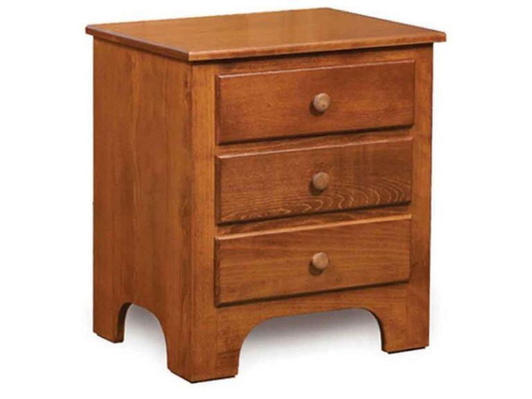 Amish Ridgecrest Shaker Three Drawer Nightstand