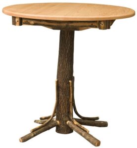 Round Hickory Pub Table with Square Skirting