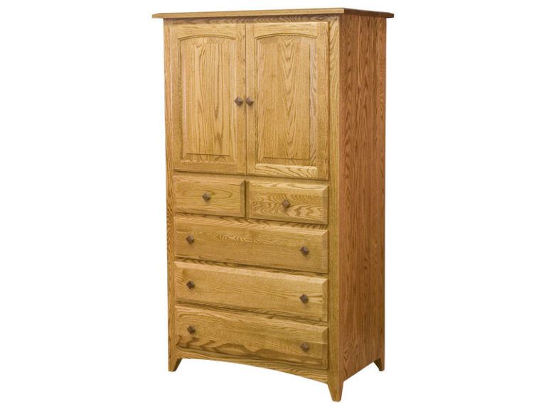Amish Shaker Five Drawer Armoire