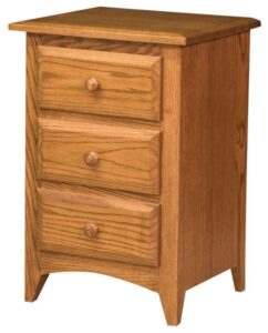 Shaker Three Dovetailed Drawer Bedside Chest