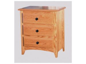 Shaker Three Drawer Bedside Chest