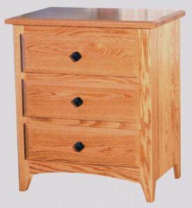 Shaker Three Drawer Bedside Chest