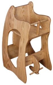 Three-In-One Oak Highchair-Rocker-Desk