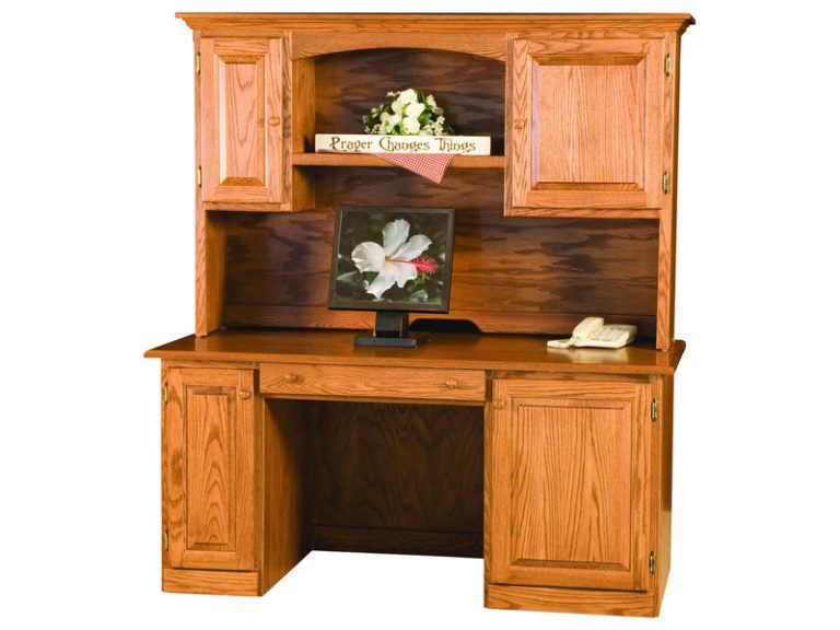 Amish Traditional Style Desk and Hutch