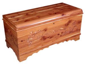 Waterfall Chest with Carving-God Bless Our Home