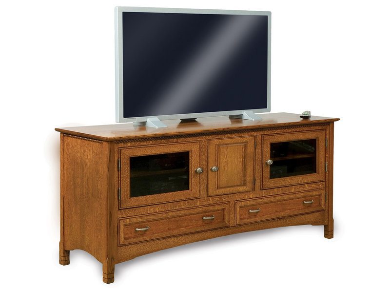 Amish West Lake Three Door, Two Drawer LCD Stand