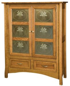 West Lake Two Door Cabinet with Brushed Nickel Panels