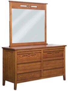 West Village Six Drawer Dresser with Mirror