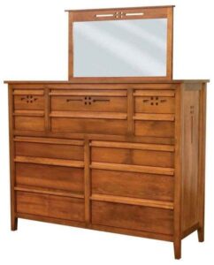 West Village Twelve Drawer Dresser with Mirror