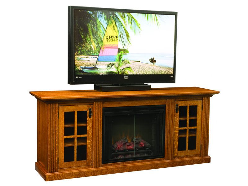 Weston Home Theater with Fireplace Amish Fireplace