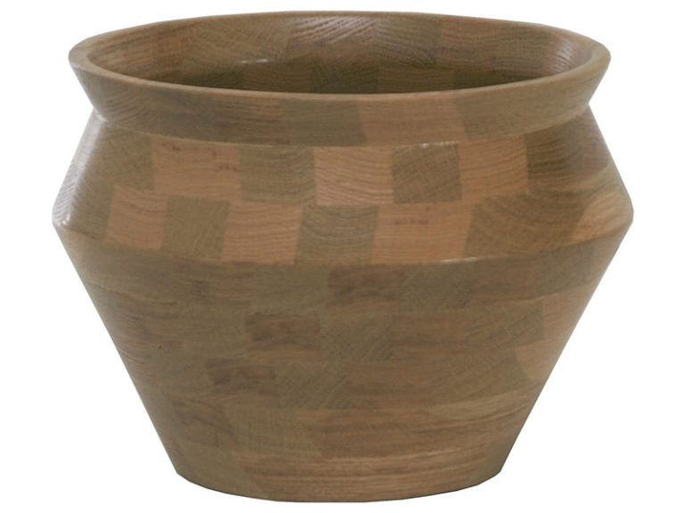 Solid Wooden Vase Bowl (Oak Wood)