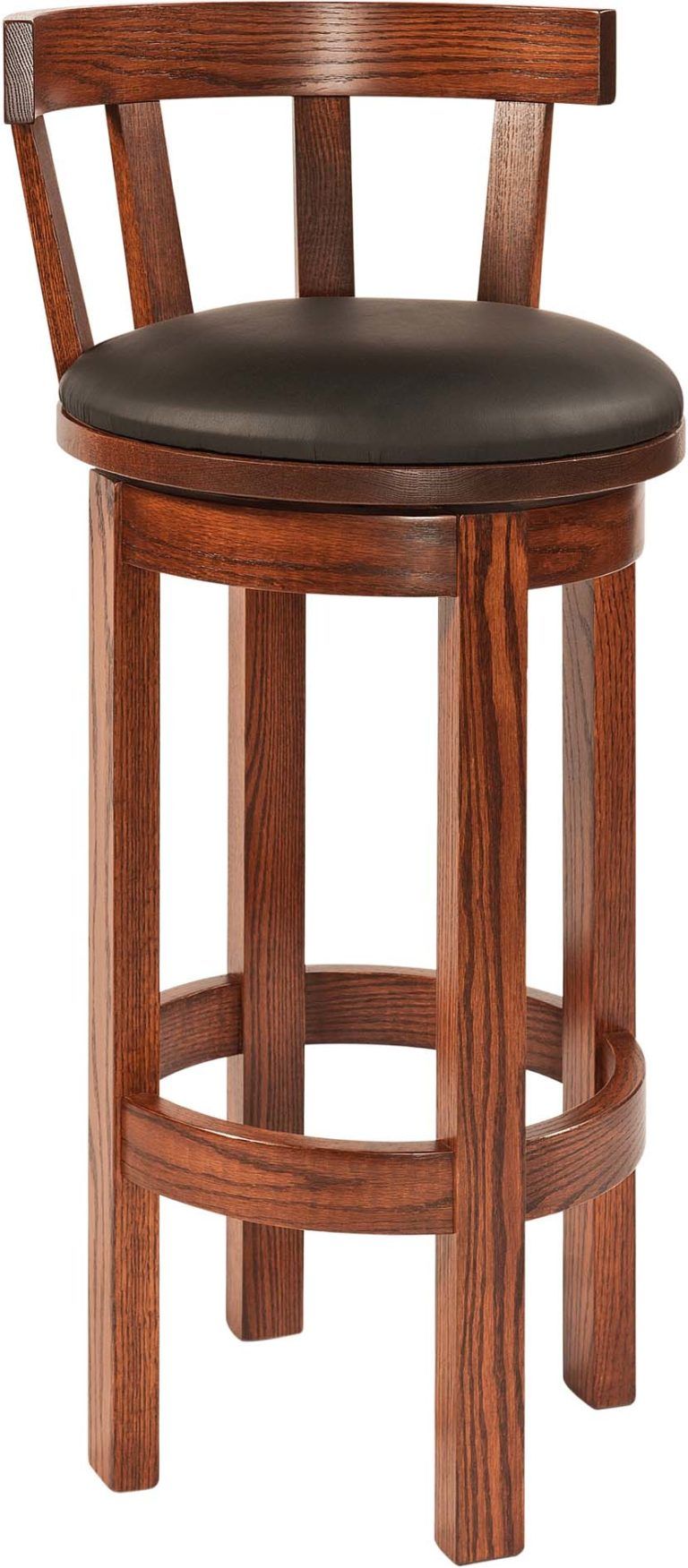 Amish Barrel Bar Stool with Back