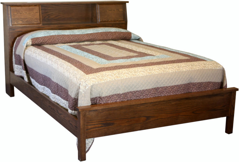 Amish Bookshelf Headboard Bed