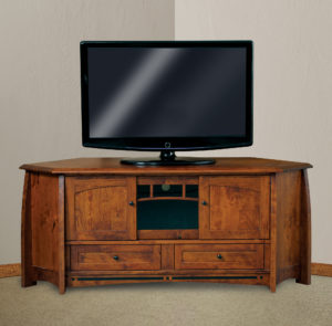 Boulder Creek Three Door Corner TV Stand