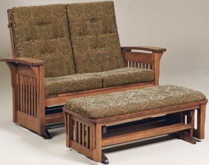 Bow Arm Slat Loveseat Glider