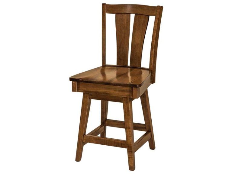 Amish Brawley Hardwood Swivel Bar Stool