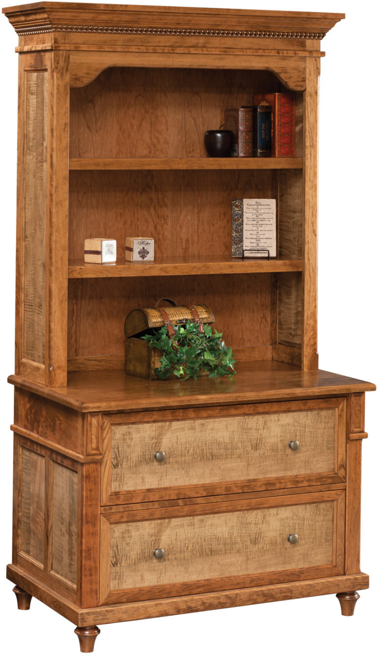 Amish Bridgeport Lateral File Cabinet and Hutch