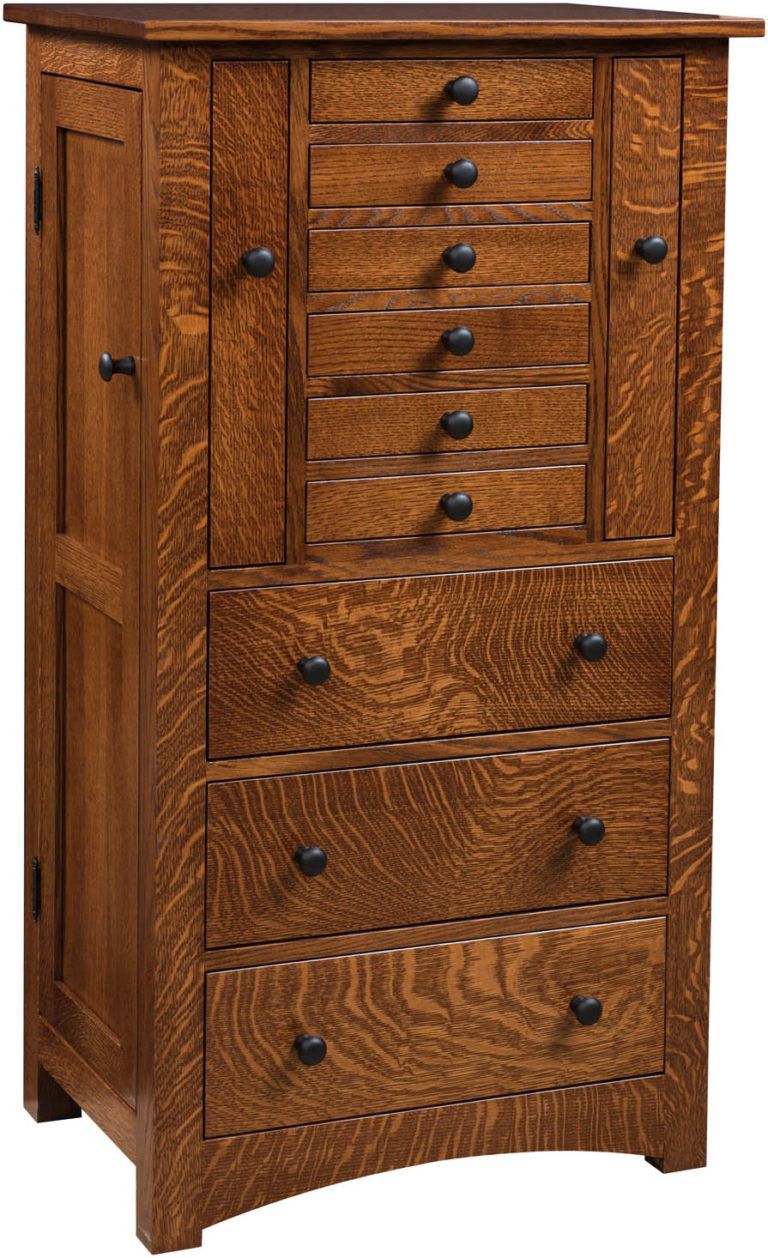 Amish Bungalow Mission Jewelry Armoire QSWO