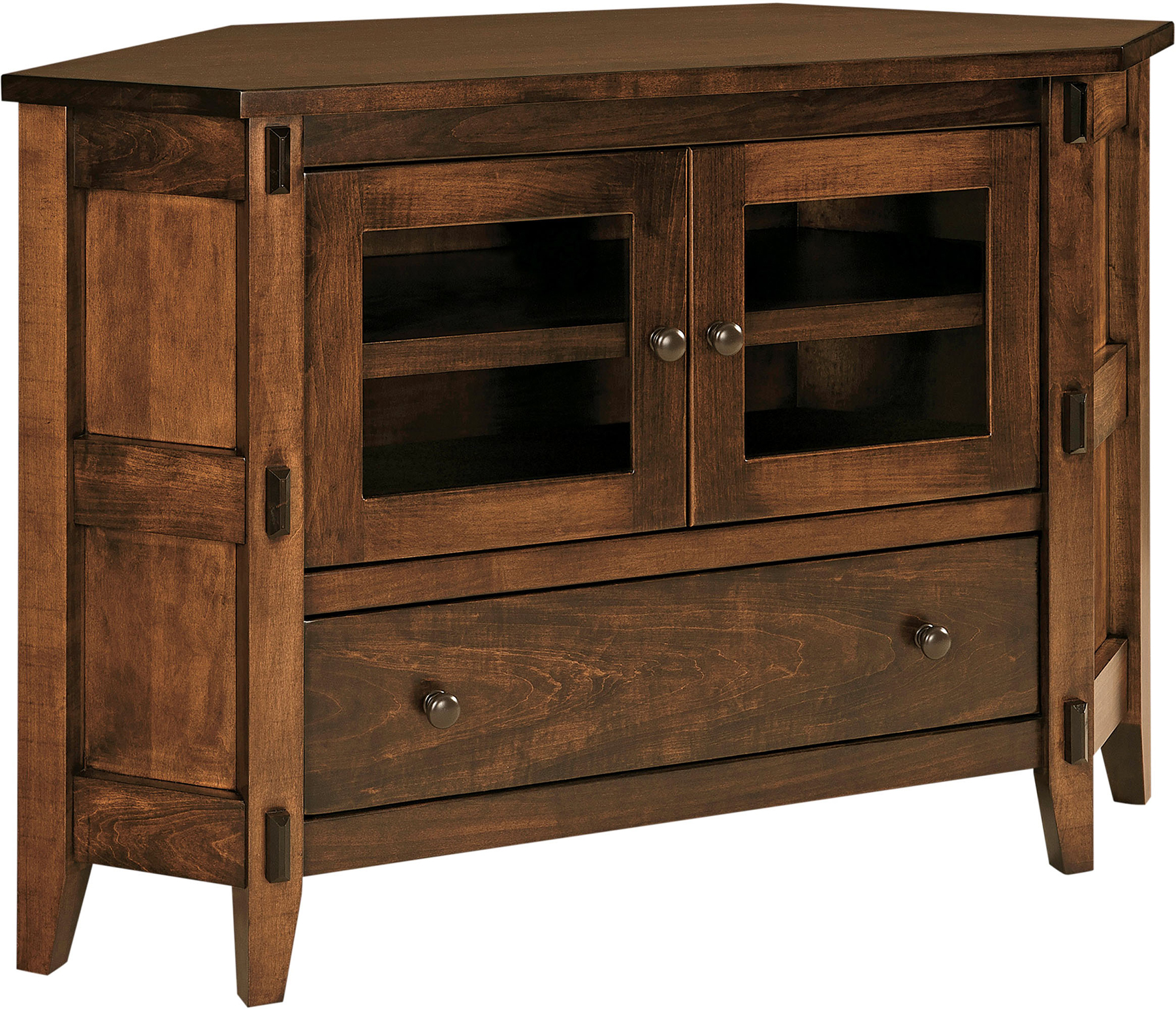 Bungalow Small Corner TV Cabinet | Amish Bungalow Corner ...