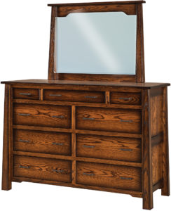 Cambridge 9 Drawer Mule Dresser and Mirror