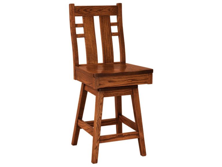 Amish Cascade Hardwood Swivel Bar Stool