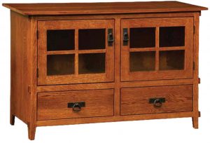 Deluxe Mission Two Door Plasma TV Cabinet with Drawers