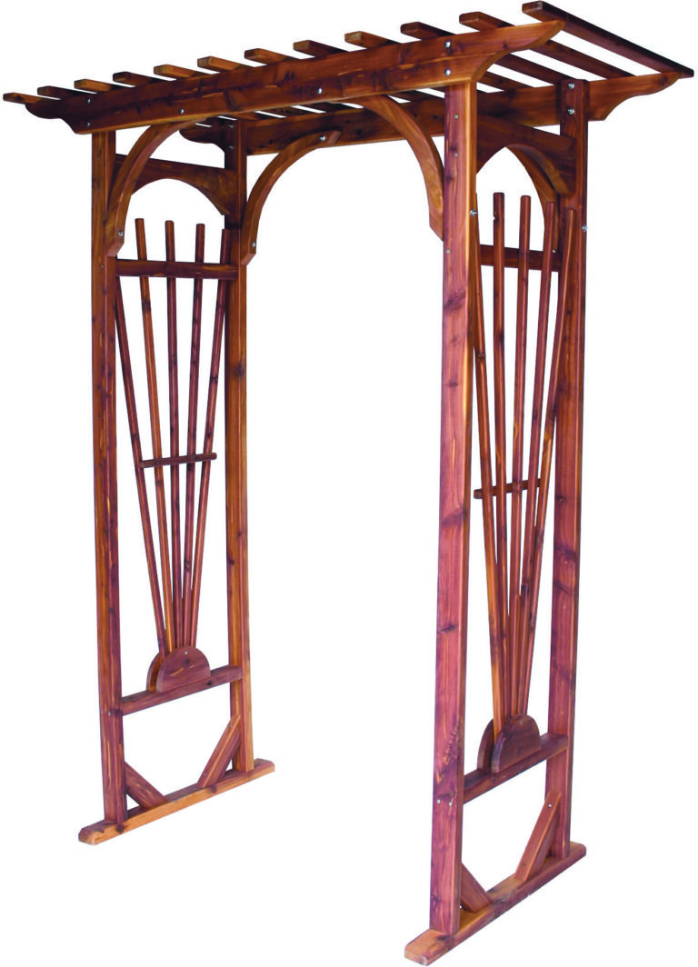 Cedar Garden Arbor with Sunburst Sides