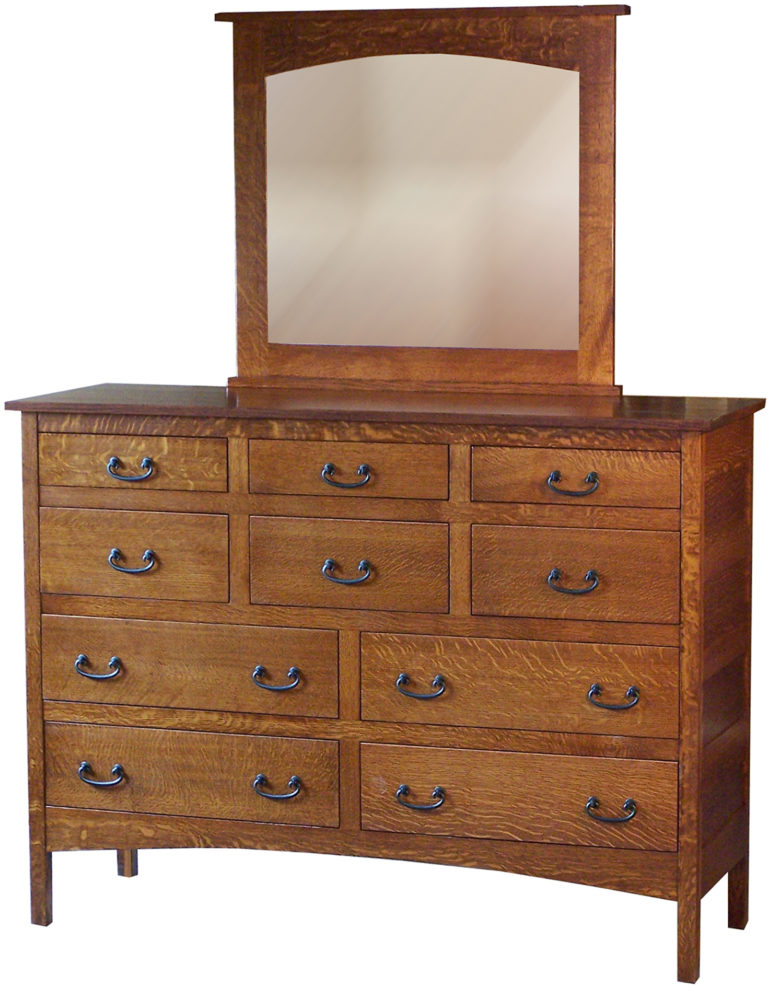 Amish Granny Mission Mule Dresser with Square Mirror