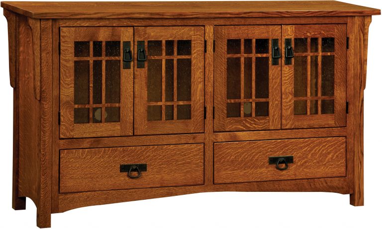 Amish Greenwood Mission Four Door Plasma TV Cabinet