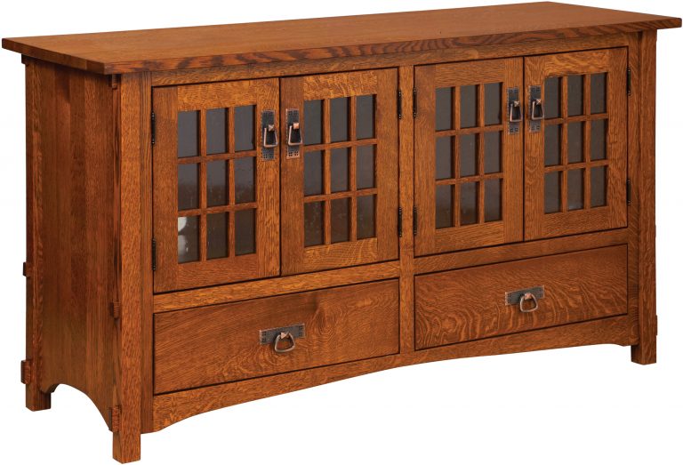 Amish Harmony Mission Four Door Plasma TV Cabinet