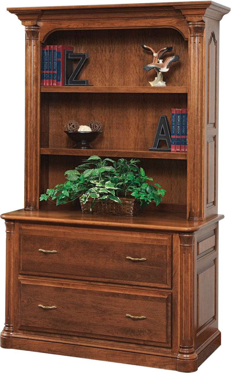 Amish Jefferson 48 Inch Lateral File with Bookshelf