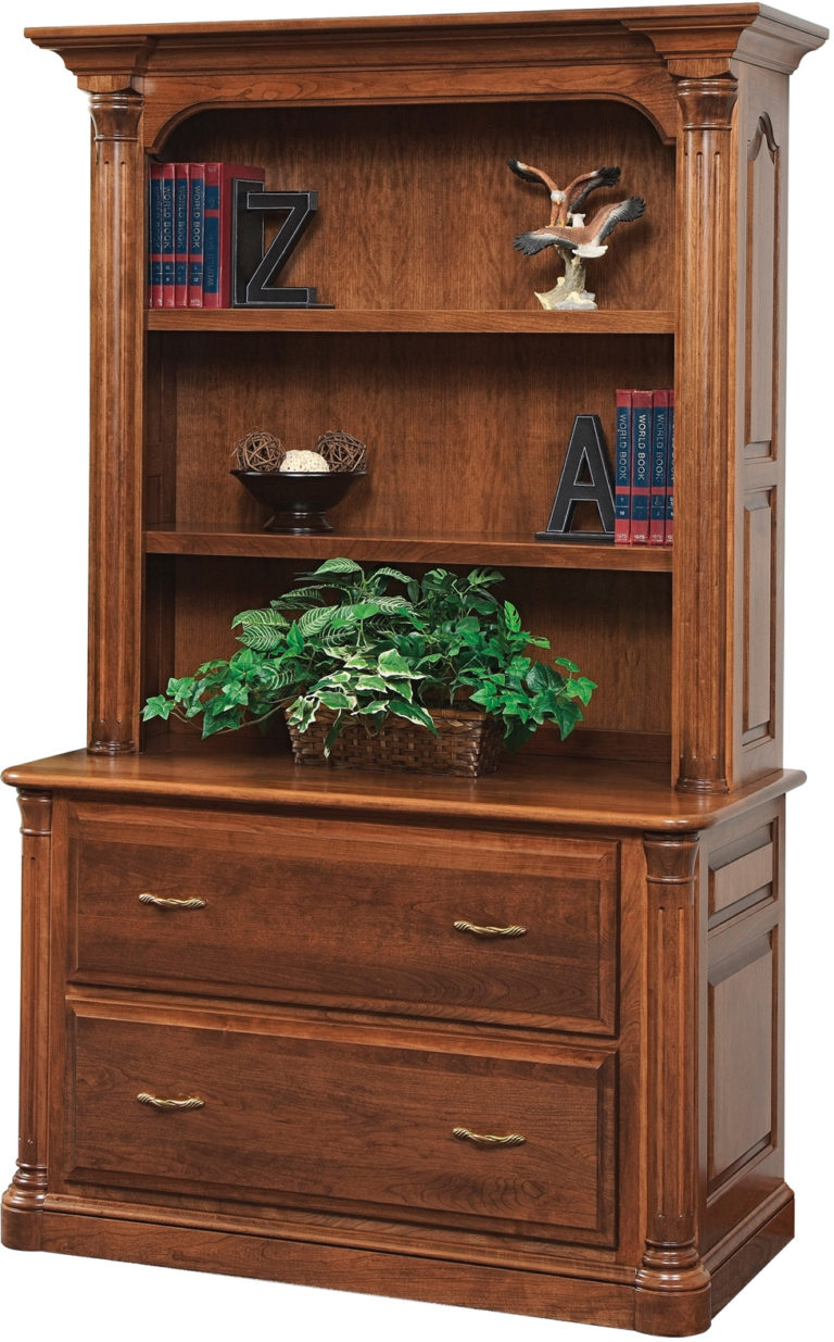 Amish Jefferson 48 Inch Lateral File with Bookshelf