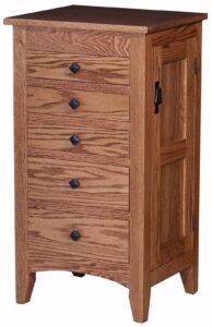 Flush Mission Oak Jewelry Armoire