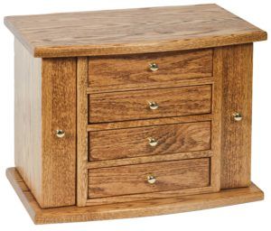 Four Drawer Oak Jewelry Chest