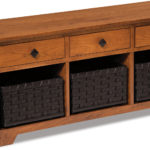 Lattice Weave Drawer Bench
