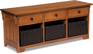 Lattice Weave Drawer Bench