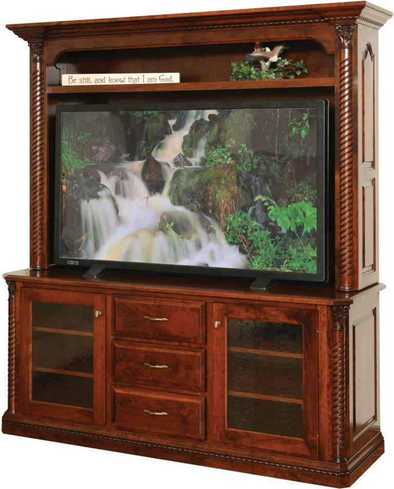 Amish Lexington Deluxe TV Stand with Hutch