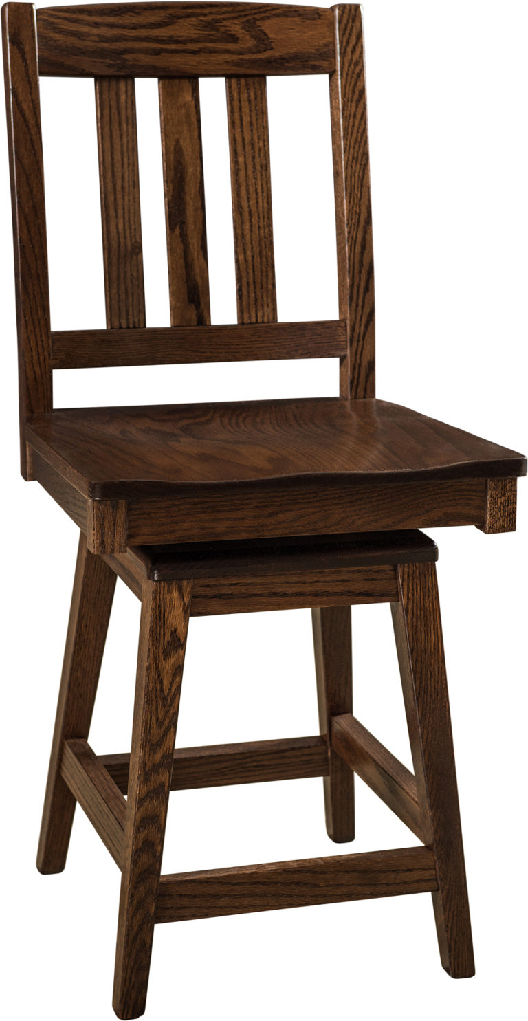 Amish Lodge Hardwood Swivel Bar Stool