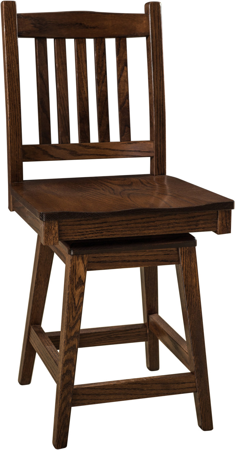 Amish Logan Hardwood Swivel Bar Stool