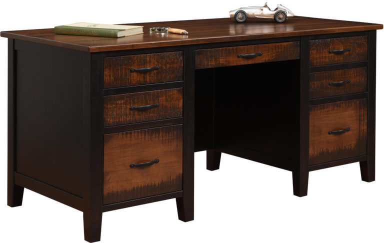 Amish Resawn Manhattan 66 Inch Executive Desk