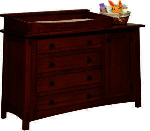 McCoy Four Drawer Changer Dresser with Door