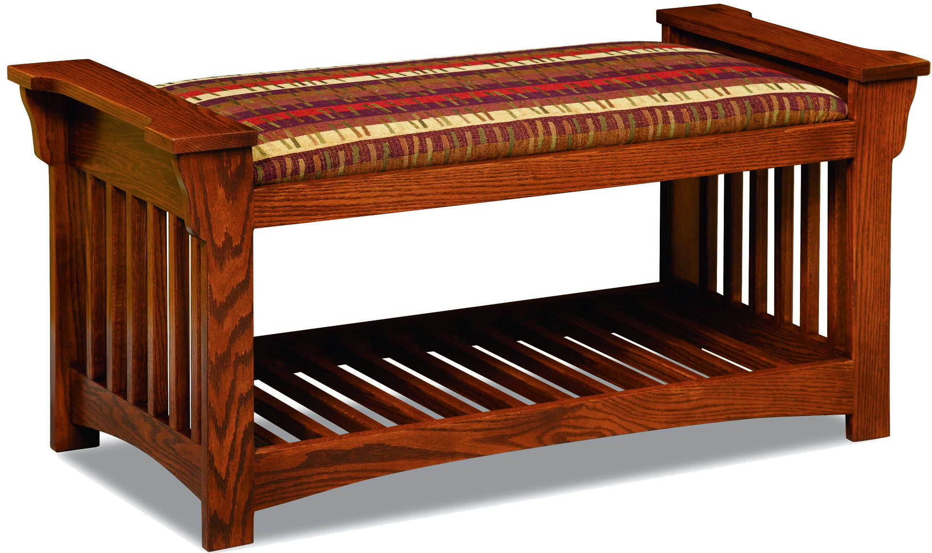 Amish Mission Slat Bench Brandenberry Amish Furniture