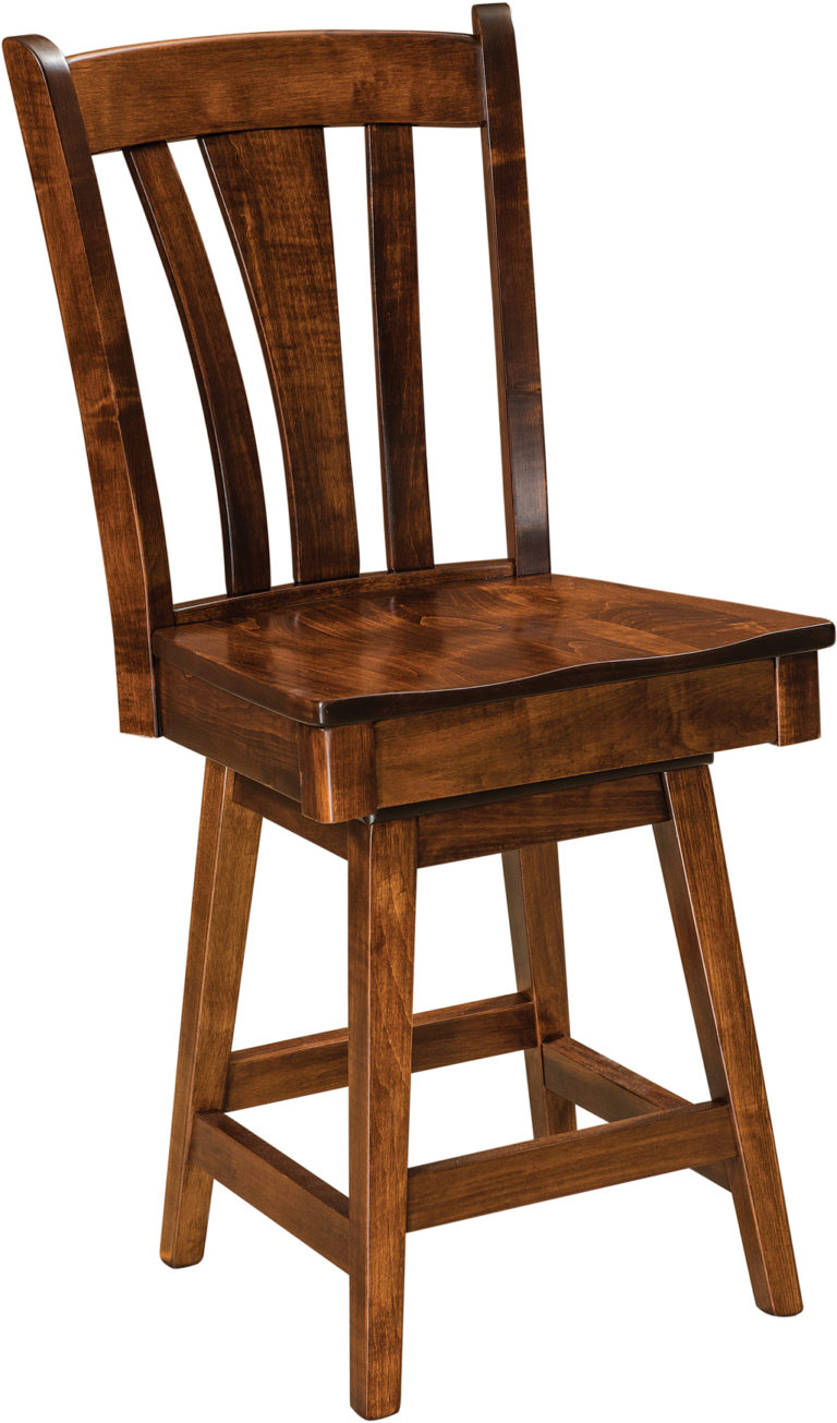 Amish Meridan Hardwood Swivel Bar Stool