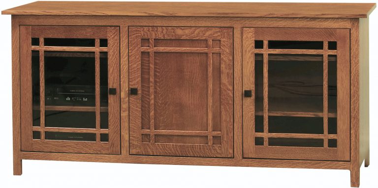 Amish Mission Large Three Door TV Cabinet