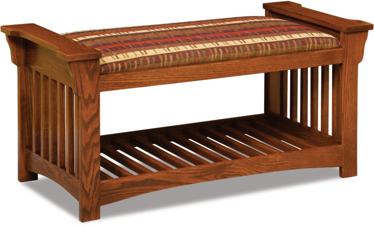 Amish Mission Slat Bench Open