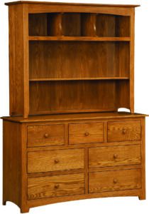 Monterey Seven Drawer Changer Dresser with Hutch