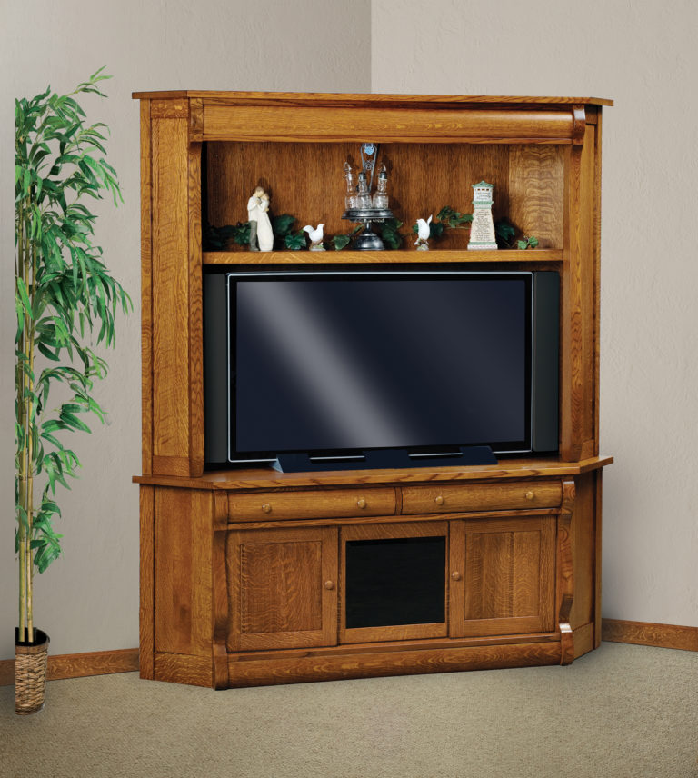 Amish Old Classic Sleigh Corner TV Hutch