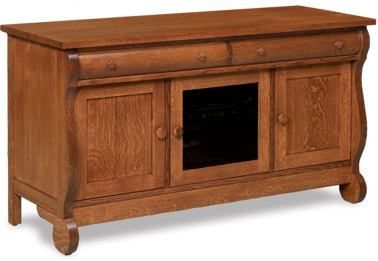 Amish Old Classic Sleigh Three Door TV Stand